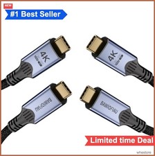 USB C Cable 2 Pack 2FT 100W 20Gbps USB 3.2 Data Transfer 4K 60Hz Monitor