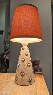 Vintage Bitossi Italienische Lampe & Schirm Tisch Mid Century Retro Keramik MCM 