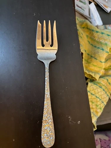 Stieff Fork Sterling Rose Pattern Dessert Pastry Salad Fork