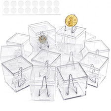 16 Pcs Championship Ring Display Case, 2.17 Inch Acrylic Single Ring Holder with
