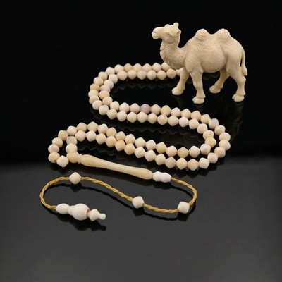 Small Camel bone 99 beads Tasbih, Islamic Prayer Beads, Gift Misbahan 302171