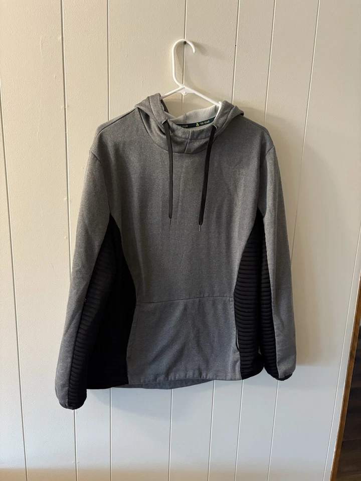 Tek Gear Adulto Hombre’s Grande Sudadera con Capucha Gris Negro Atlética Otoño Escuela G3 Foto 3 de 4