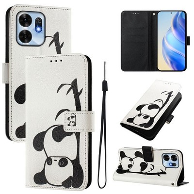 Hot Cute Little Panda Card Wallet Case For Motorola Infinix Bag Flip Stand Cover
