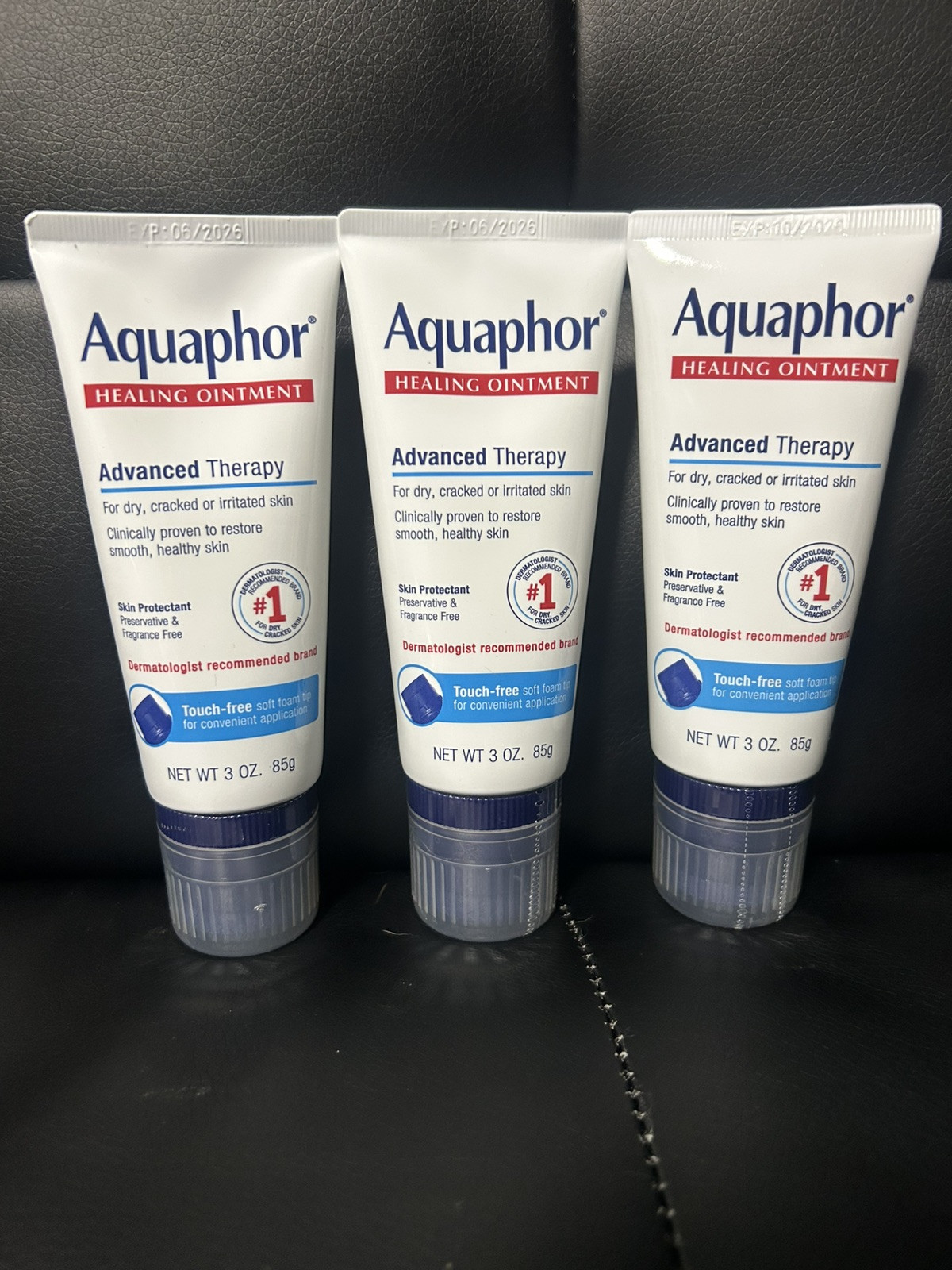 3-Pack Aquaphor Advanced Therapy Healing Ointment 9 Oz Touch-Free Exp 6-10/26