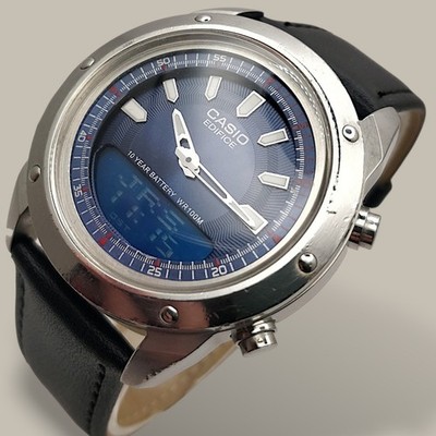 Casio Edifice EFA - 118 38mm 2000er Herren Quarz Vintage Uhr voll funktionsfähig