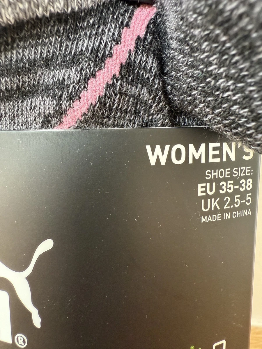 Puma Repreve 12 Pairs Women’s Low Cut Socks - Size UK 2.5-5 - Dark Grey - New