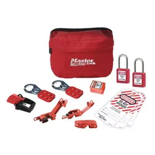 Master Lock S1010E410KA Electrical Lockout Kit Portable Pouch Red Keyed Alike