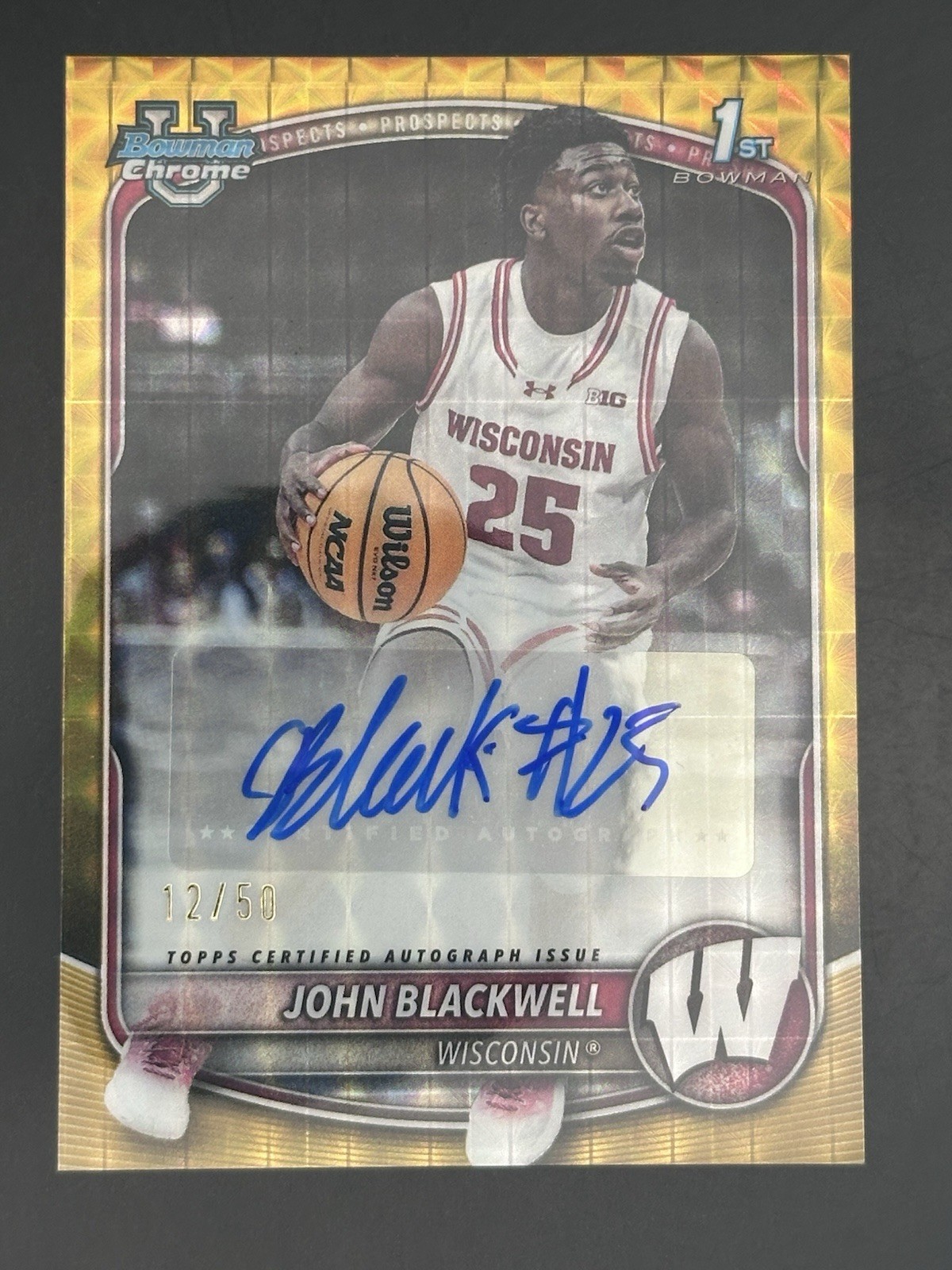 2025-26 Bowman Chrome John Blackwell Gold Geometric Auto /50