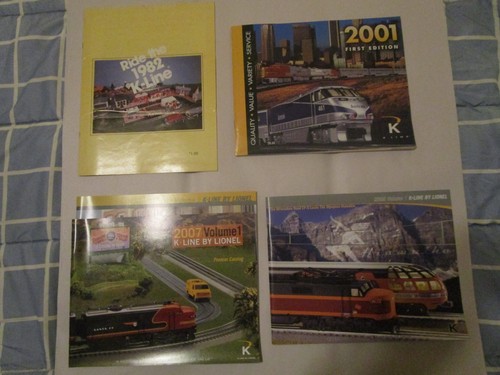 1982 (K-Lineville), 2001, 2007, 2008 K-Line Model Trains Catalogs