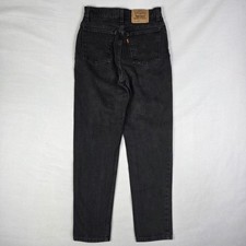 Vintage 90s Levis 912 Orange Tab Jeans Womens 12 29x31 Black Denim Tapered 15921