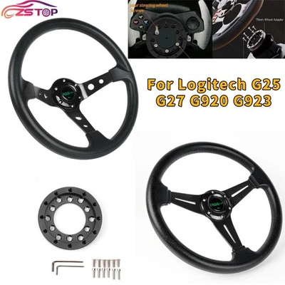 ANNX 14" Steering Wheel or Wheel Adapter Plate Black For Logitech G25 G27 G920 G923