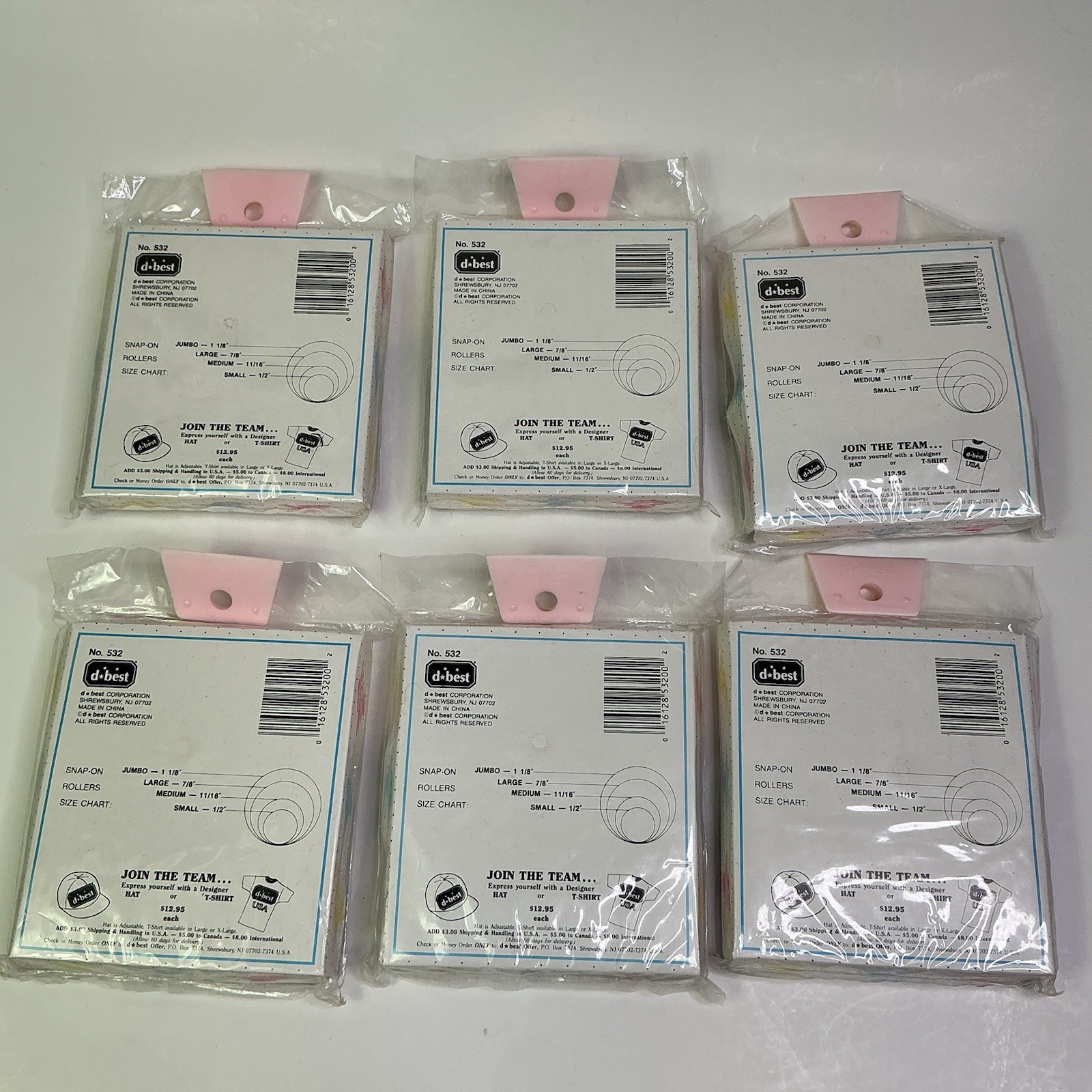 D Best Snap On Medium Rollers Set 6– 8 Pks Black #532