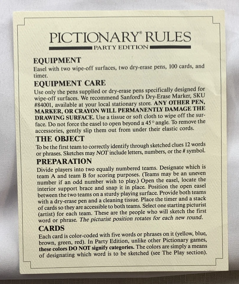 1989 Pictionary Party Game Complete in Very Good Condition FREE SHIPPING - Image 2 of 4