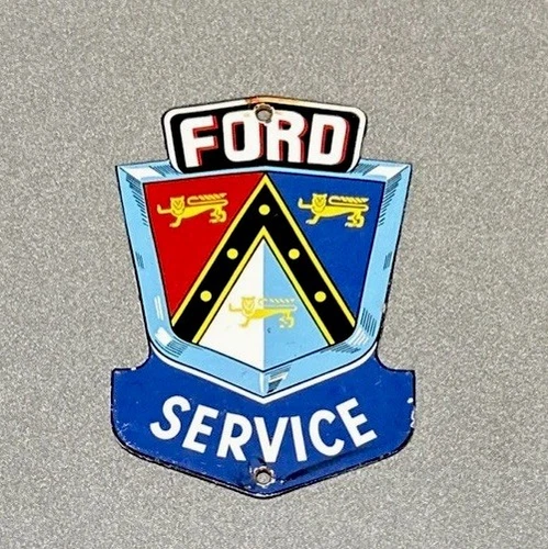 VINTAGE FORD DEALERSHIP PORCELAIN SIGN CAR GAS OIL TRUCK MOTORCYCLE