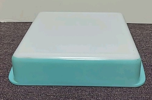 VTG Pyrex 8" Square Turquoise Robin Egg Blue Ovenware Teal Baking Dish #222 EUC - Bild 6 von 8