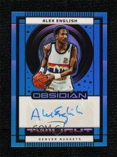 2024 Panini Obsidian Electric Etch Blue Flood 28/30 Alex English Auto HOF 1nu2
