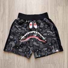 A Bathing Ape Space Camo Shark Sweat Shorts Size Large