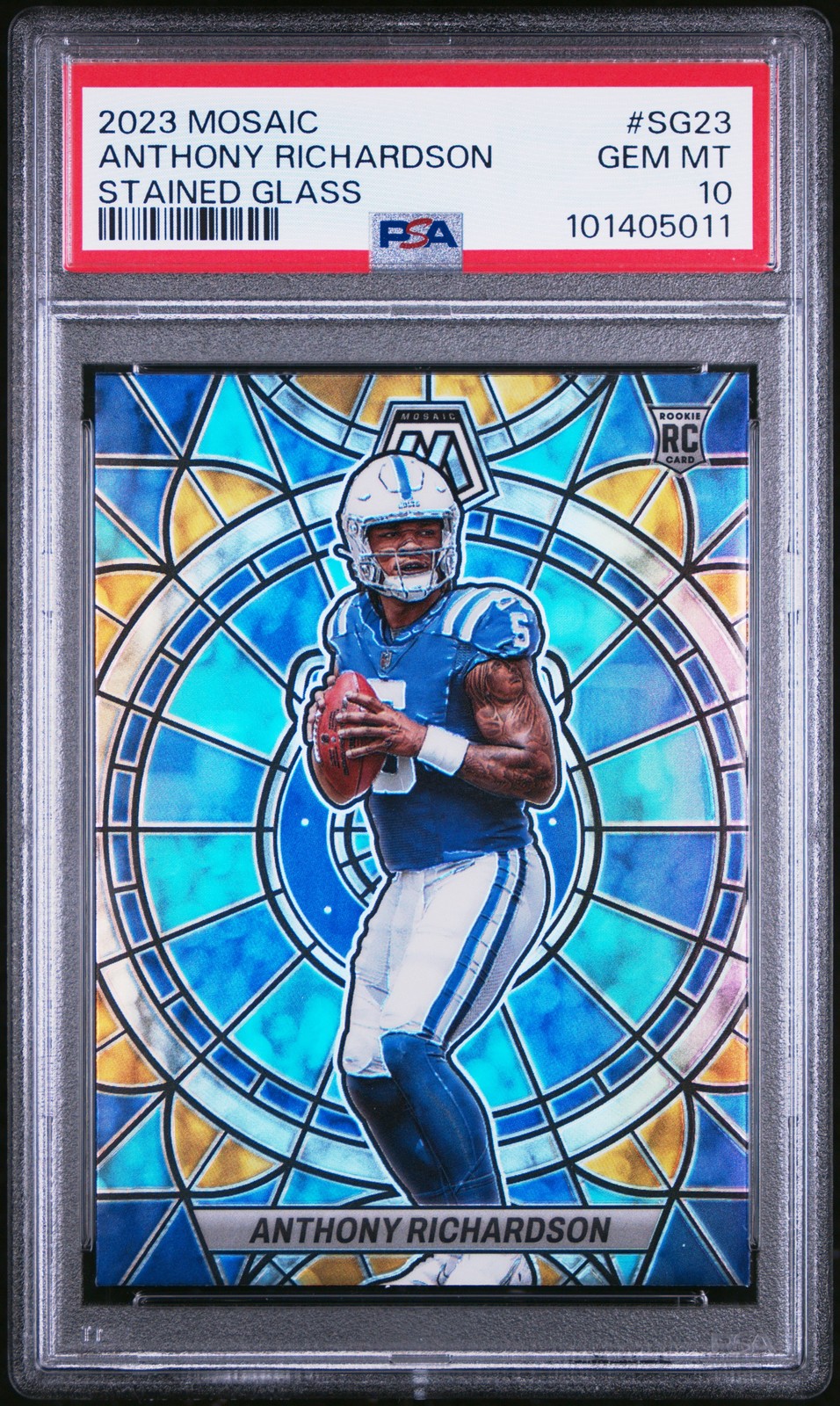 2023 PANINI MOSAIC STAINED GLASS #SG23 ANTHONY RICHARDSON ROOKIE RC PSA 10