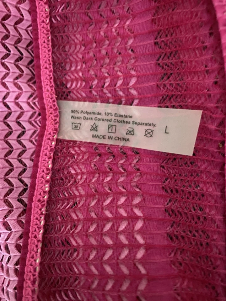 Женщин безымянный розовый чистый купальный костюм прикрытие верхний размер L - Изображение 4 из 4