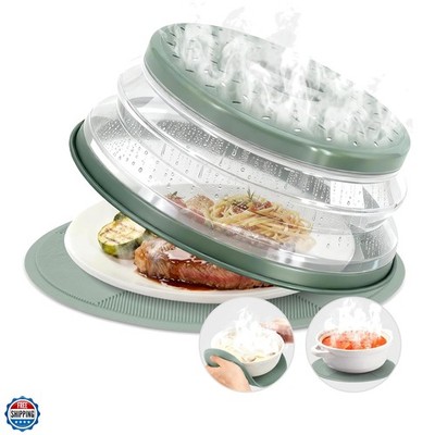 2 in 1 Microwave Splatter Cover Food, Microwave Silicone Mat Place Holders fo...