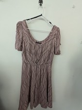 FROM UK Pink Tea Dress Polka Dot Blot Pattern Bows Mad Men Retro  Size Small 4