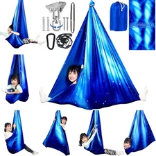 Double Layer Sensory Swing for Kids & Adults Holds up to 300lbs Star Blue 
