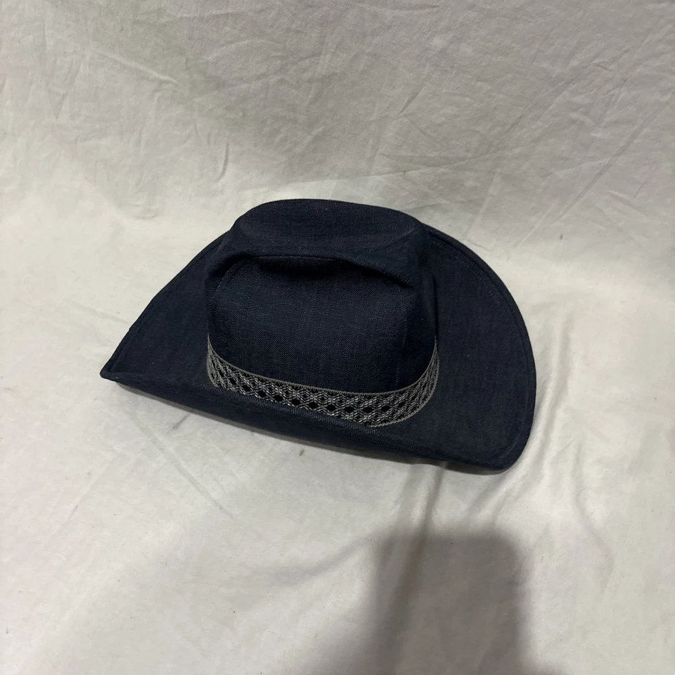 De colección Hecho en Unión Jean Western Denim Sombrero de Vaquero Pequeño 6 3/4-6 7/8 Foto 4 de 4