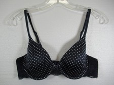 Maidenform Comfort Devotion T-shirt Bra 36B Blue Polka Dot Demi Underwire 09441