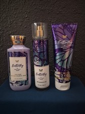 New Bath Body Works 'Butterfly' 3pc Body Care Set: Body Wash, Mist, Cream