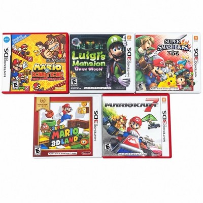 Nintendo 3DS DS Mario Games Lot of 5 Mario Kart Luigi Mansion Smash Bros