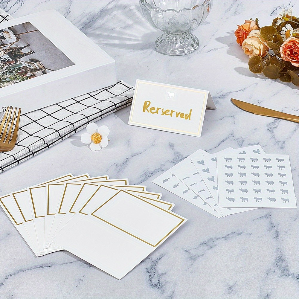 Set Table Sticker Paper Table Place Cards Set with Self Adhesive Stickers, New