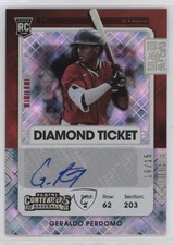 2021 Panini Contenders Diamond Ticket /15 Geraldo Perdomo #190 Auto 0wl1