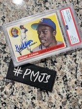 1955 Topps HANK AARON #47 On-Card Autograph PSA 1.5 Auto 10 Pop 2 PMJS