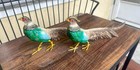 2 Pheasant Bird Figures Germany Heyde 12 Inch Cold Painted Metal 1900 Sculpture — photo 3