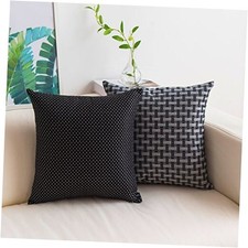 Black and White Pillow Covers 18x18 Throw 18" x 18" Pack of 2 A-black