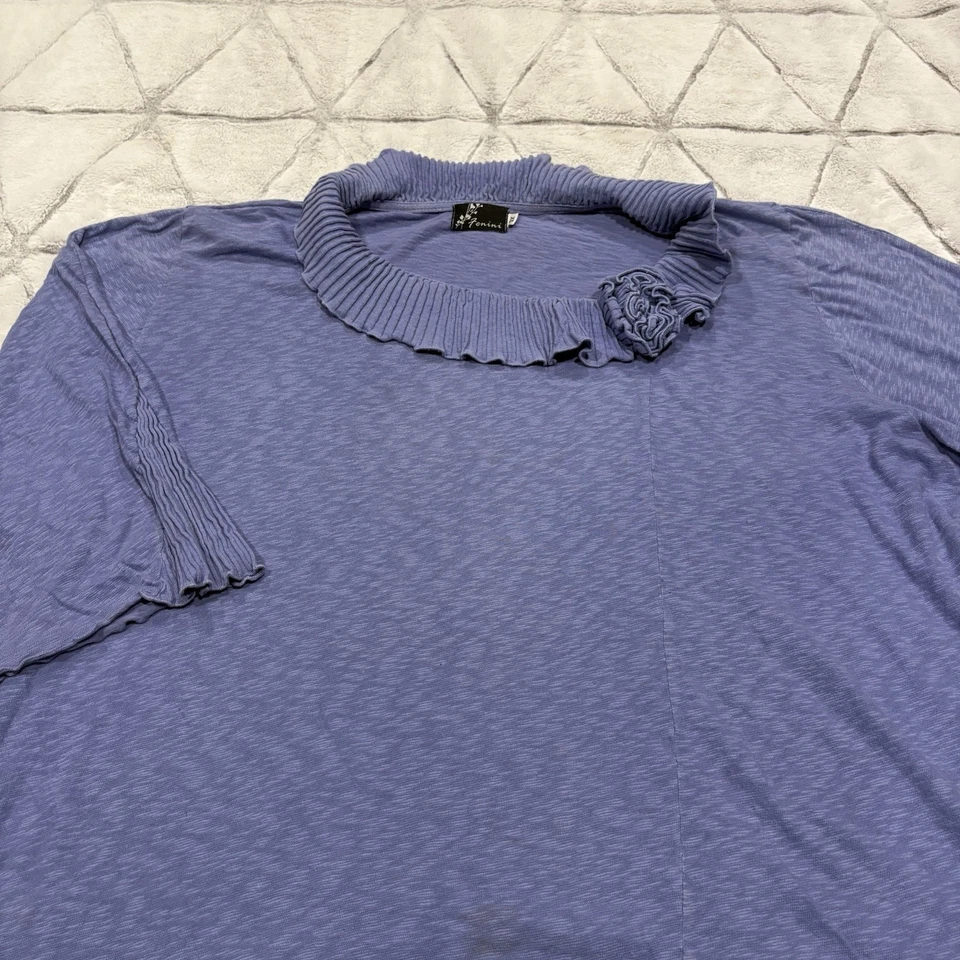 Top Fenini para Mujer 3X Púrpura Algodón Lagenlook Boho Hippie Fluido Hecho en EE. UU. Foto 2 de 4