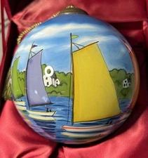Ne'Qwa Art "Harbor View" Christmas Glass Ornament by artist Paul Brent 3.5", 300