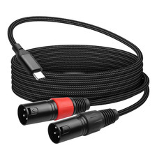 USB C to Dual XLR Audio Cable, 6.6FT Type C Male to 2 XLR Male Stereo