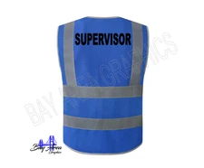 Hi-Vis SUPERVISOR Safety Vest ANSI Class 2 Zipper Front Pockets Reflective
