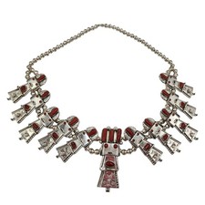 Navajo Frank Yazzie Necklace Sterling Kachina Native American Squash Blossom