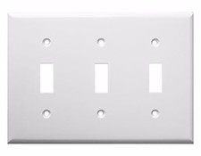 NEW Toggle Switch 3-Gang Wall Plate Cover White Unbreakable Lexan