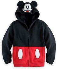 Disney Park Mickey Boy Ear Hoodie Sweat Shirt Size XS 4/5