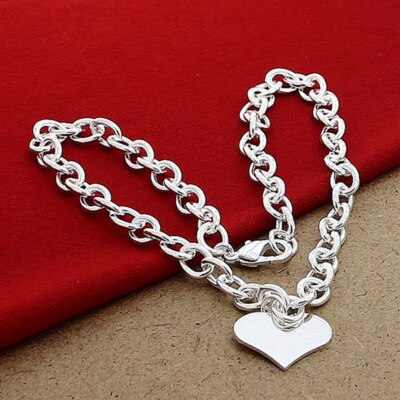 Timeless Love 925 Sterling Silver Heart Card Pendant Necklace Chain for Women