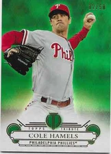2014 Topps Tribute Cole Hamels 12/50 Green Parallel #77