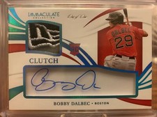 2021 Immaculate Collection Clearly Bobby Dalbec Rookie AUTO BRAND LOGO PATCH 1/1