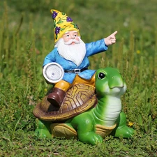 Solar Garden Gnomes Outdoor Garden Decor with Solar LED Light, Yard Graden Gnome