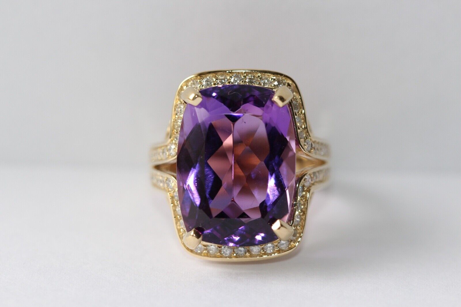 13.78 Carat Natural Amethyst and Diamonds in 14K … - image 2