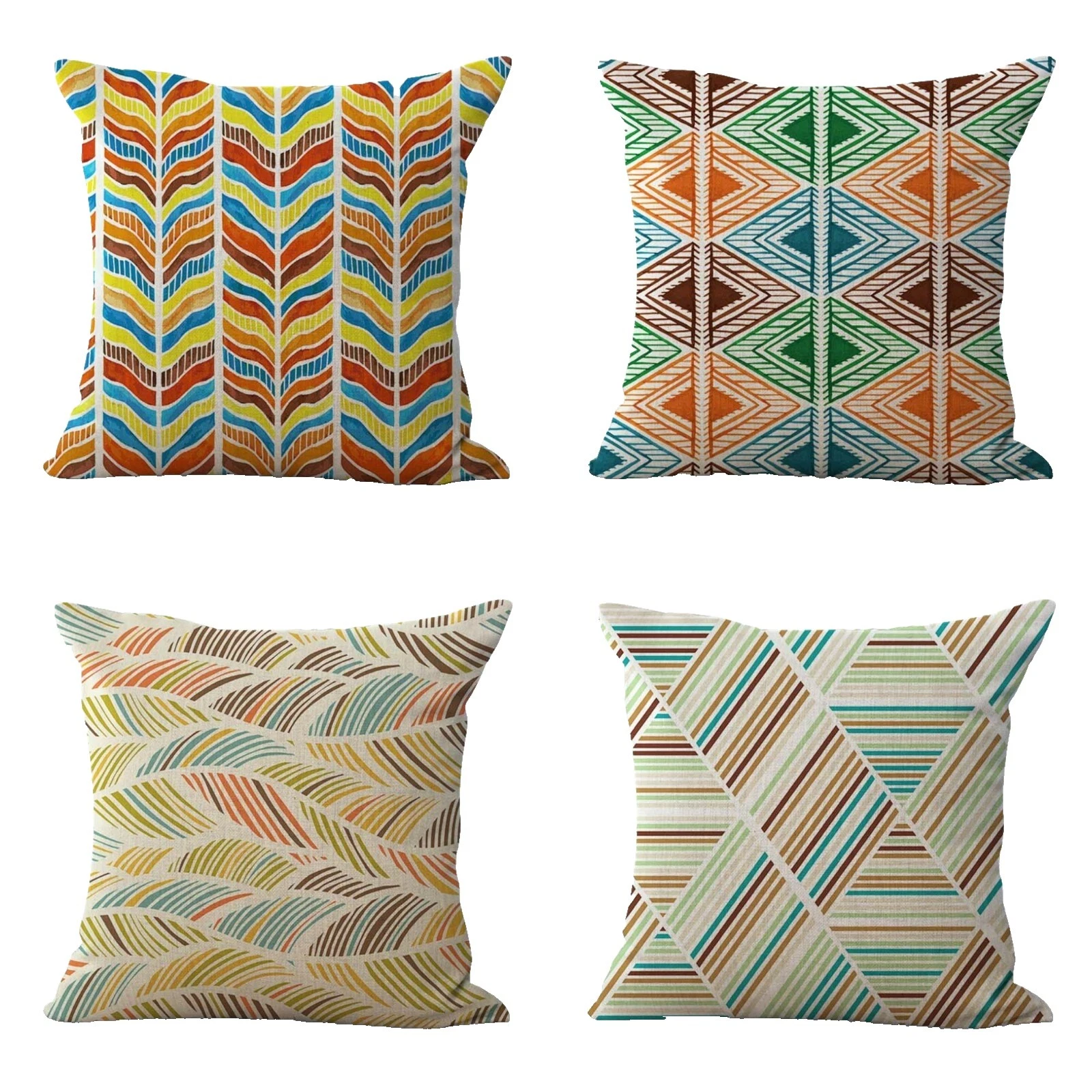 Abstract Linen Blend Dining Room Home Décor Pillows