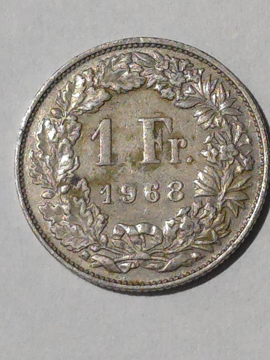1968 Switzerland Confoederatio Helvetica 1 Fr Coin | eBay