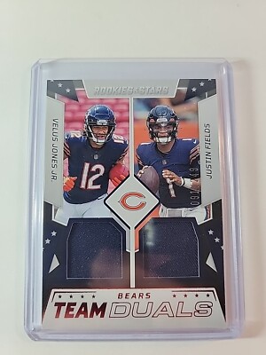 2022 Rookies & Stars Team Duals 91/249 Velus Jones Jr Justin Fields Rookie RC